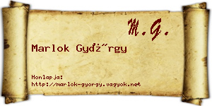 Marlok György névjegykártya