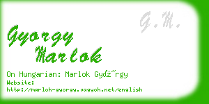 gyorgy marlok business card